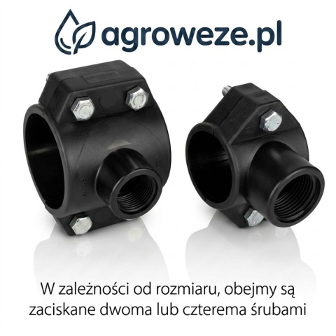Opaska siodłowa obejma na rurę PE 90x6/4 GW PN10