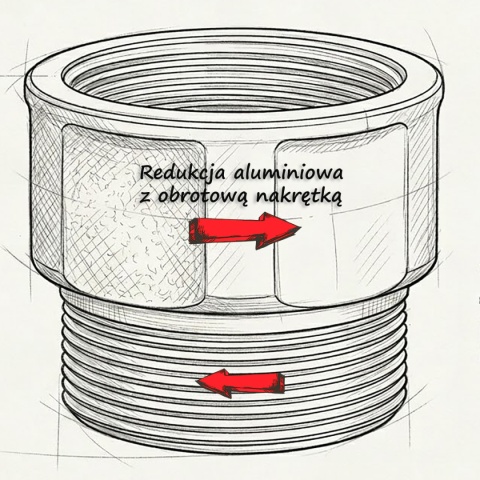 Redukcja obrotowa mosiężna 2" GZ / 2" GW