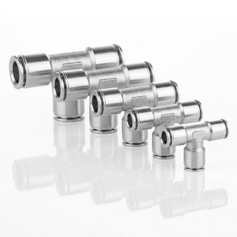 Metalowy trójnik wtykowy 10mm