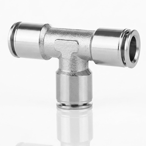 Metalowy trójnik wtykowy 6mm