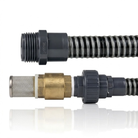 Wąż ssawny do pompy fi 25mm 4m ze smokiem, zaworem i złączką gz1"
