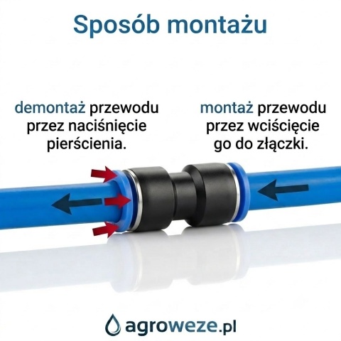 Złączka prosta wtykowa tekalan 12mm