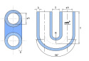 Kolanko silikonowe 180° 30x152mm 18,5bar 4,5mm 3wzm.