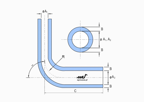 Kolanko redukcyjne 90° 70/60x102mm 12,2bar 5mm 4wzm. Kolanko redukcyjne 90° 70/60x102mm 12,2bar 5mm 4wzm.