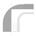 Kolano nyplowe 1/2&quot; nierdzewne 90st GW/GZ