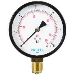 Manowakuometr -1 - 1,5bar 100mm, suchy, dolny, GZ1/2