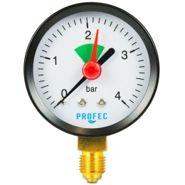 Manometr z nastawną wskazówką 0 - 4bar 63mm, suchy, dolny, GZ1/4