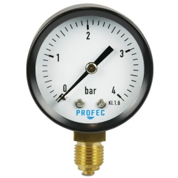 Manometr 0 - 10 bar 50mm, suchy, dolny, GZ14