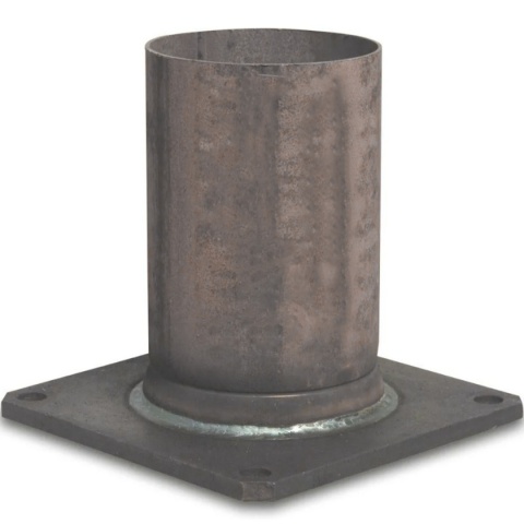 kołnierz z rurą czarny 8"x200mm, kwadratowy do wspawania kołnierz z rurą czarny 8"x200mm, kwadratowy do wspawania