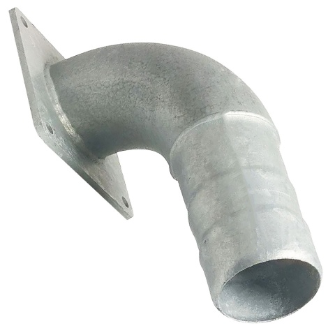 Łuk 90st. kołnierz 5" x króciec węża 125mm Łuk 90st. kołnierz 5" x króciec węża 125mm