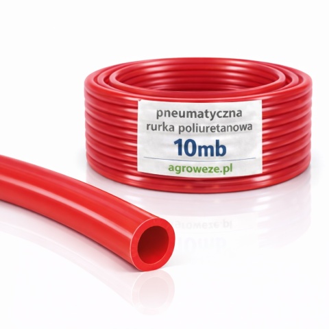10mb przewód pneumatyczny poliuretan 12x8 czerwony