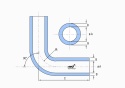 Kolanko silikonowe 90° 152x152mm 4,6bar 5mm 4wzm.