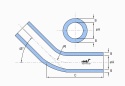 Kolanko silikonowe 45° 70x100mm 10,2bar 5mm 4wzm.