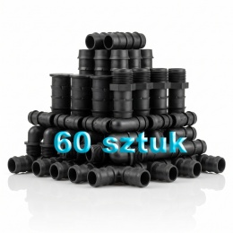 60szt. złączek wciskanych 16mm do nawodnień