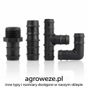 10szt. trójników z gwintem zewn. 25x3/4"x25, wciskane do nawodnień