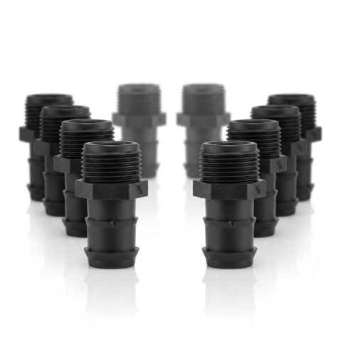 10szt. złączek prostych do rury 25mm - GZ3/4", wciskane do nawodnień