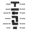 60szt. złączek wciskanych 25mm do nawodnień