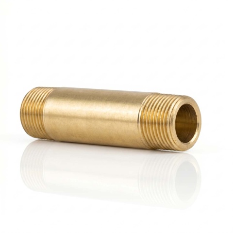 Sztucer mosiężny 2" L-100mm 40bar, rura gwintowana obustronnie