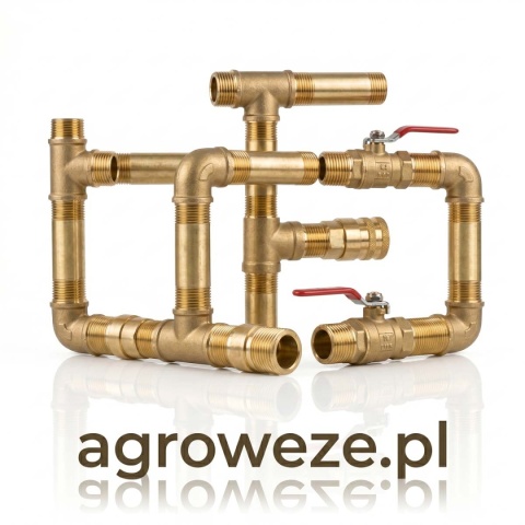 Sztucer mosiężny 1" L100mm 40bar, rura gwintowana obustronnie
