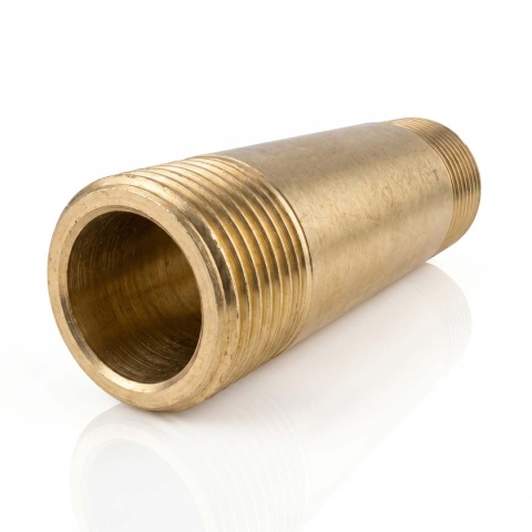 Sztucer mosiężny 2" L-80mm 40bar, rura gwintowana obustronnie