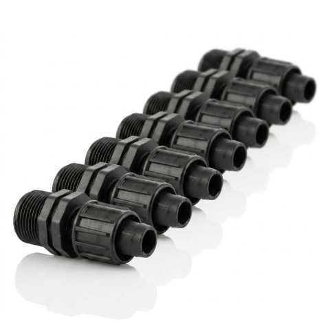 10szt. złączka 17 taśma - 3/4"gwint zewnętrzny, do taśmy kroplującej